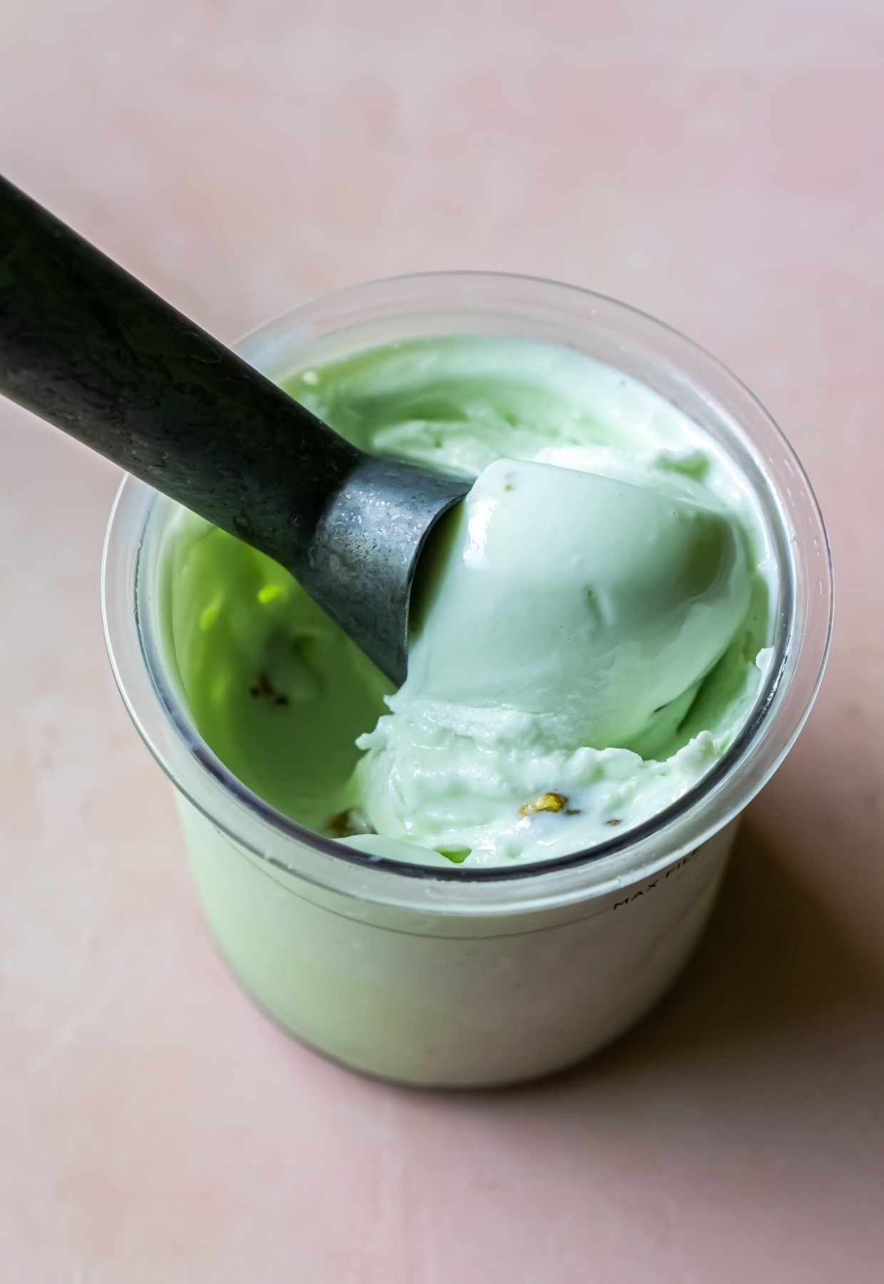 Pistachio Protein with ice cream scooper