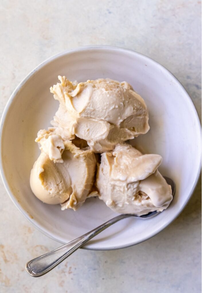 coffee ice cream with spoon