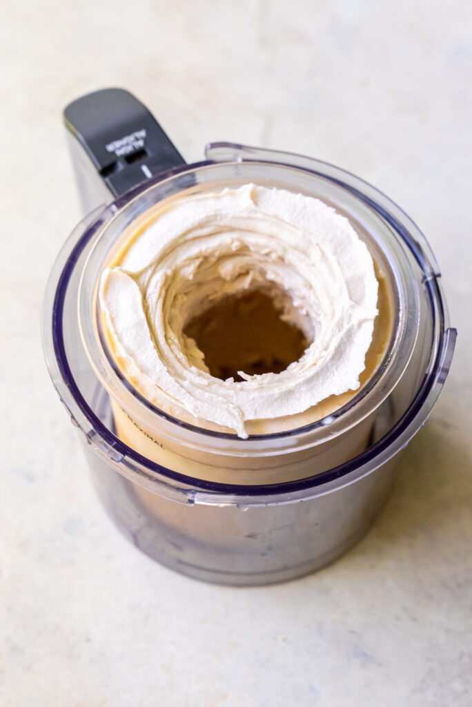 process of making Ninja Creami Coffee Protein Ice Cream