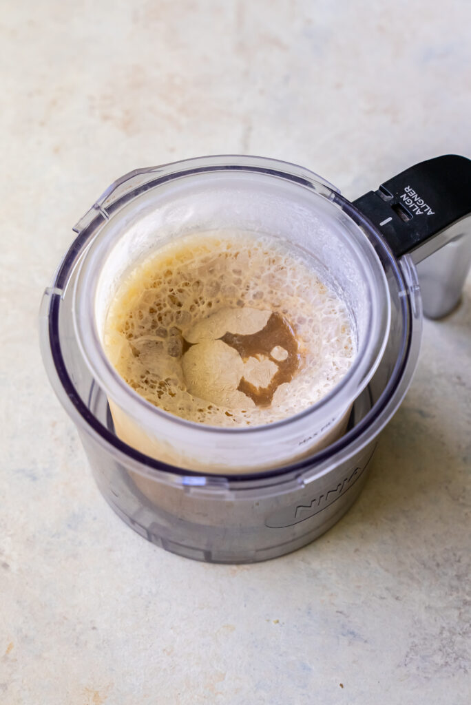process of making Ninja Creami Coffee Protein Ice Cream