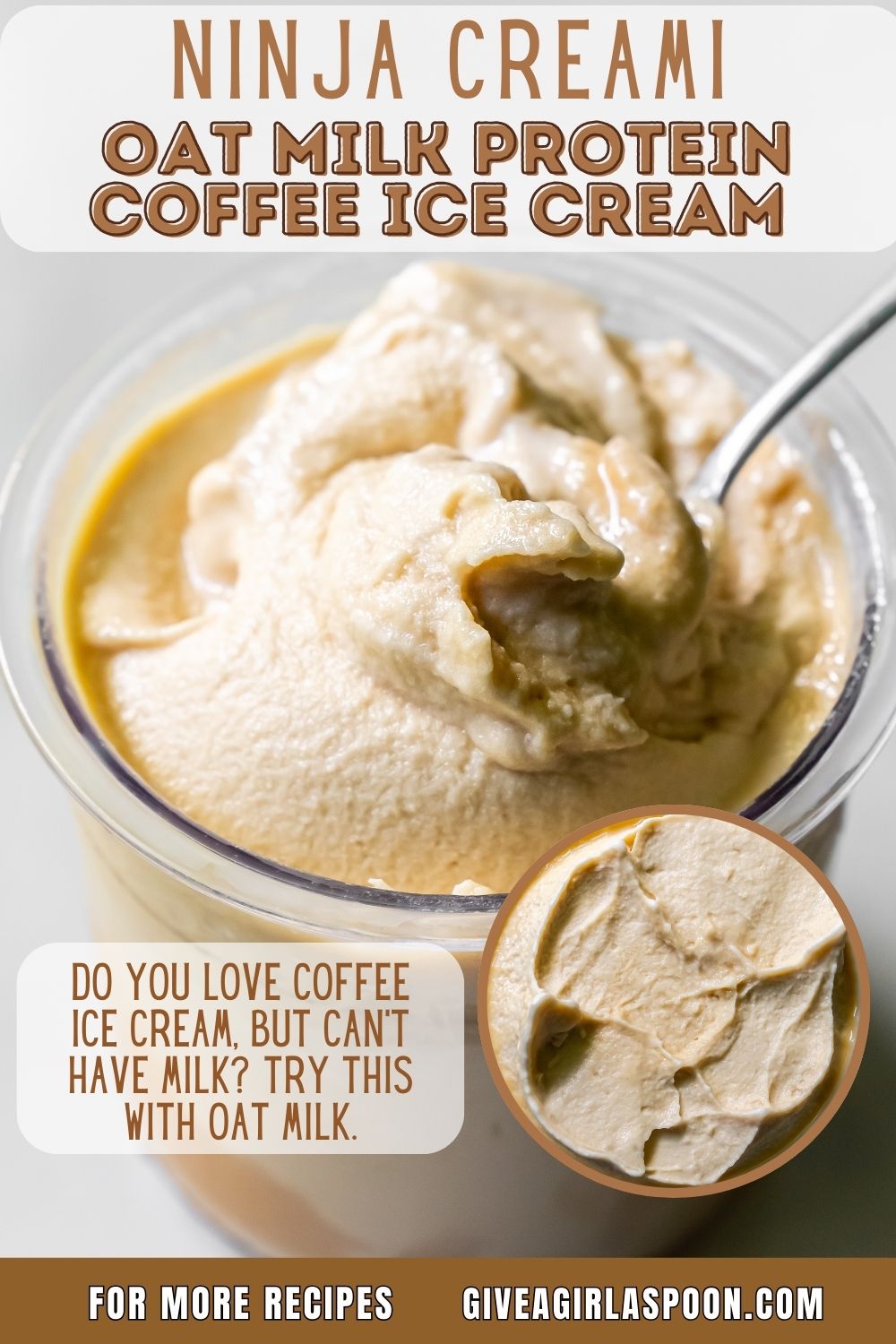 pinterest image of Oat Milk Protein Coffee Ice Cream