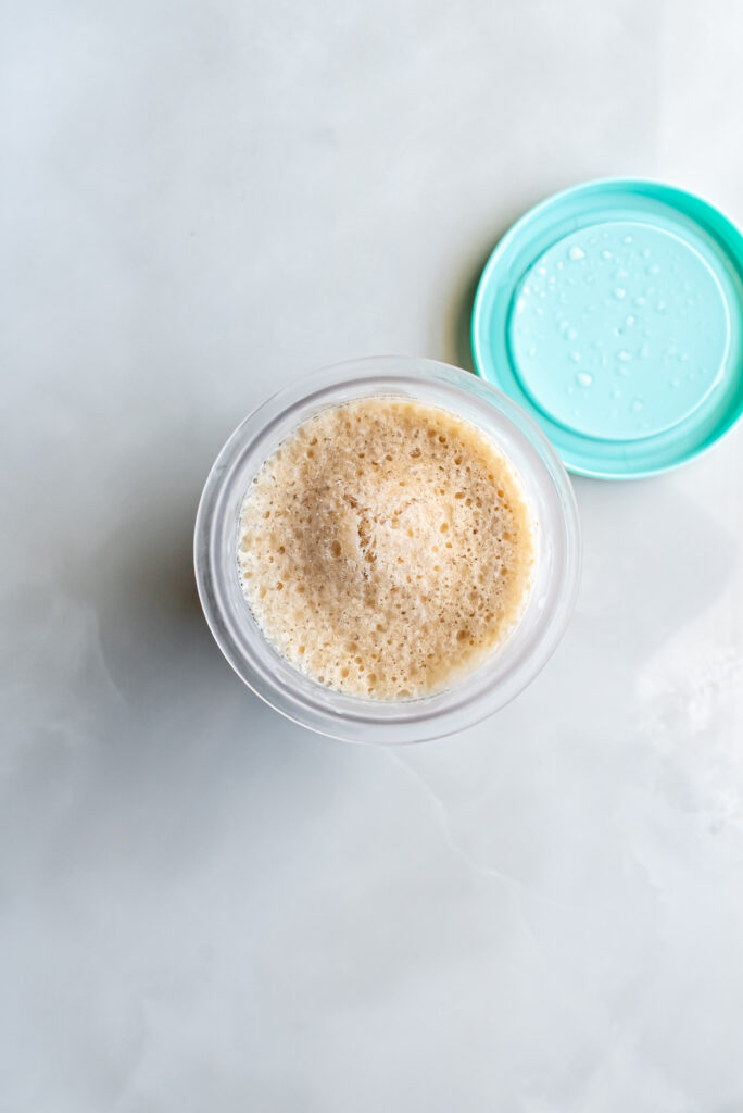 Frozen Pina Colada Protein Ice Cream mixture.