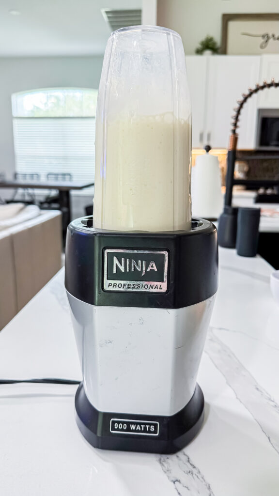 All ingredients blended together until smooth in consistency.